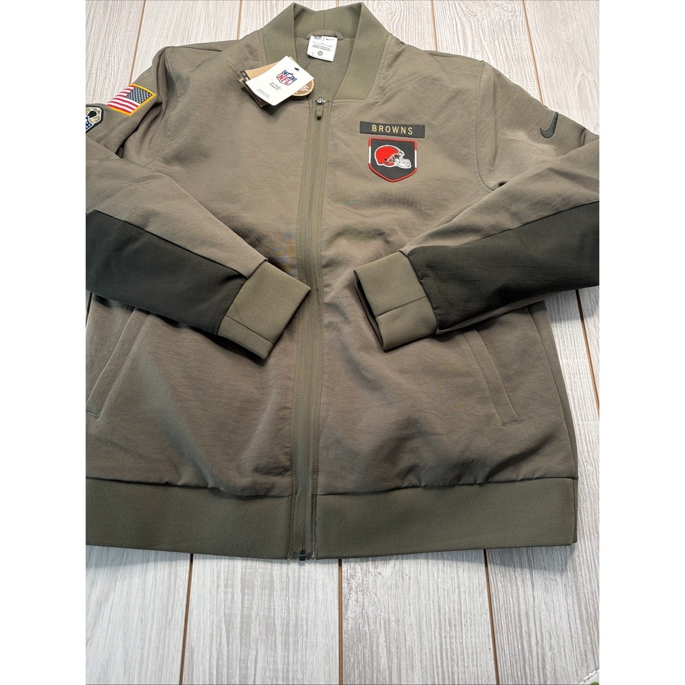 New Nike Cleveland Browns Mens Salute To Service Bomber Jacket Size Large